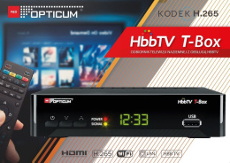 TUNER HBBTV DVB-T2 H.265 T-BOX OPTICUM HEVC